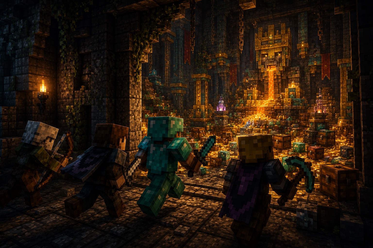 A party raiding a vault on a RealmWisez server