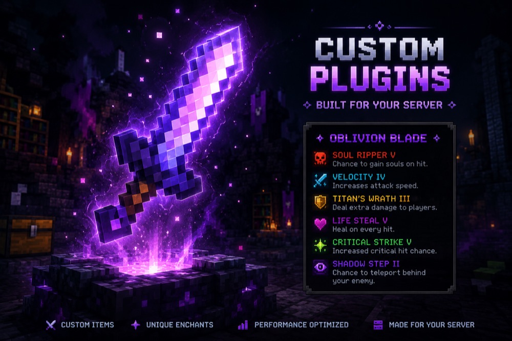 Custom weapon plugin with unique enchants, built for a RealmWisez server